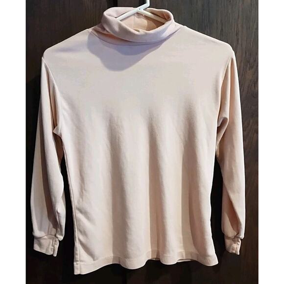 Vintage 90s Petite Sophisticate Womens Turtleneck Top Medium MP top pastel pink - Picture 1 of 5